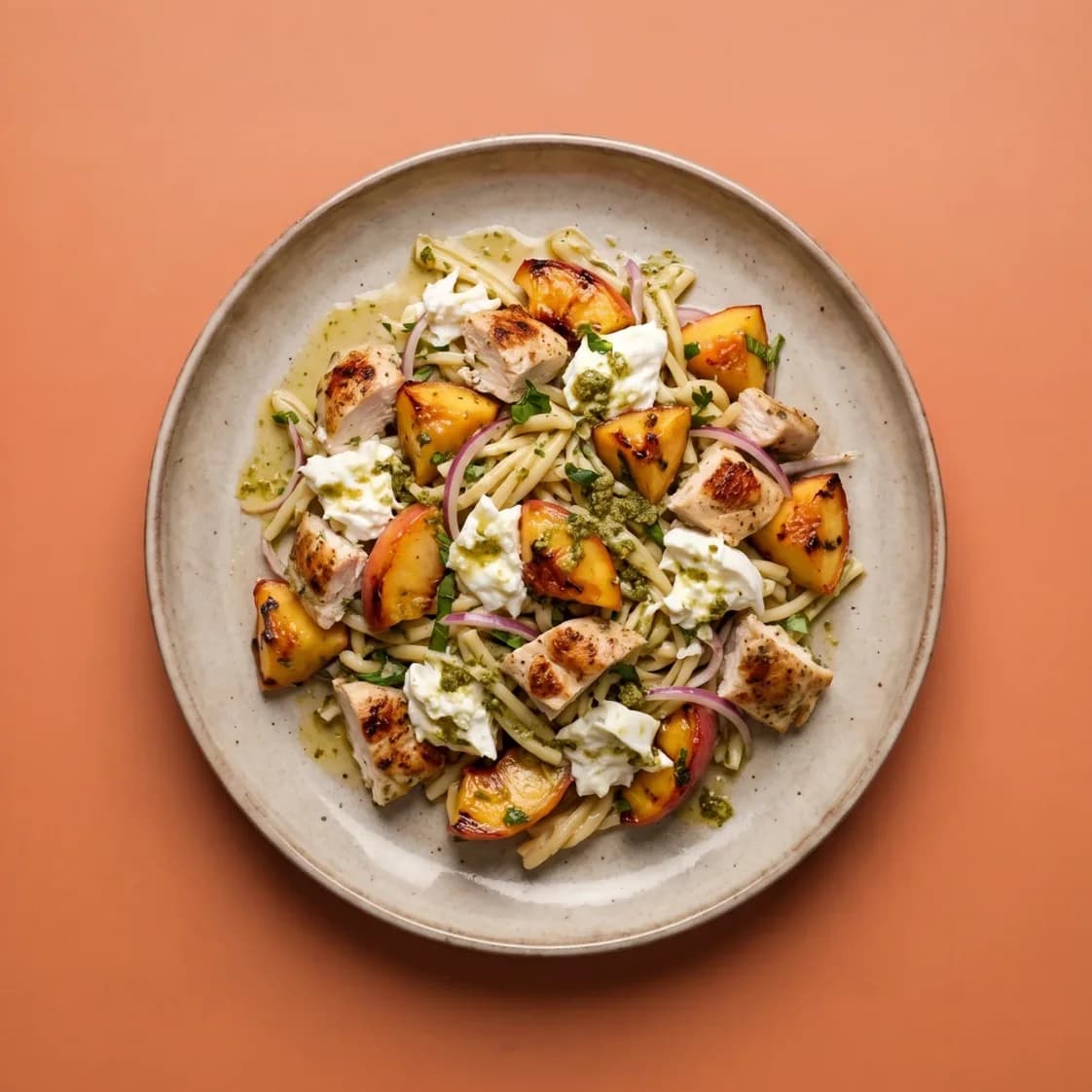 Perziksalade met kip