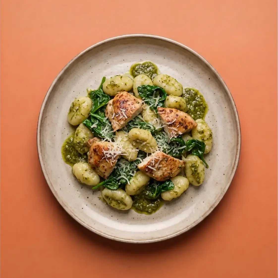 Gnocchi pesto met kip