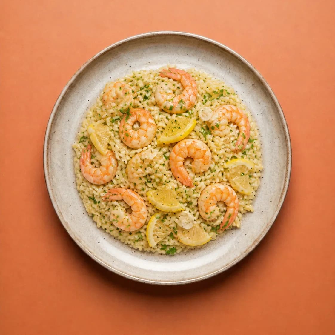 Orzo met garnalen