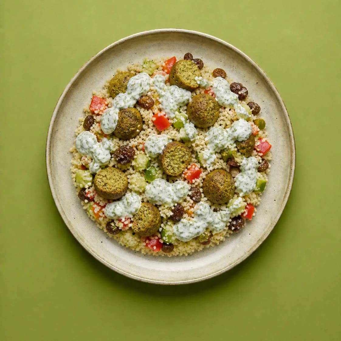 Vega couscous falafel
