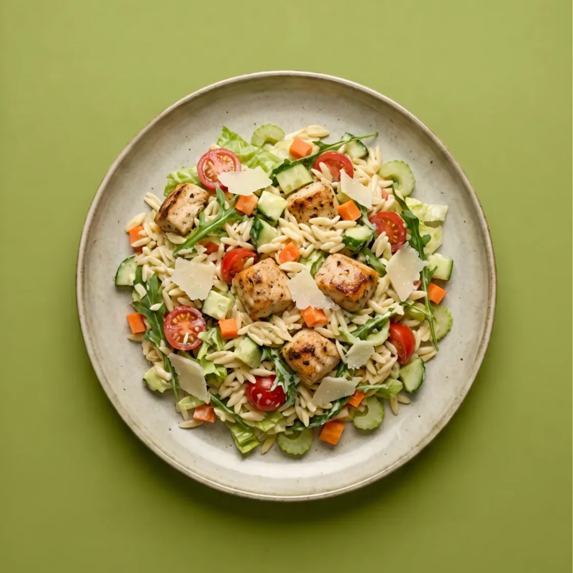 Vega Griekse orzo salade