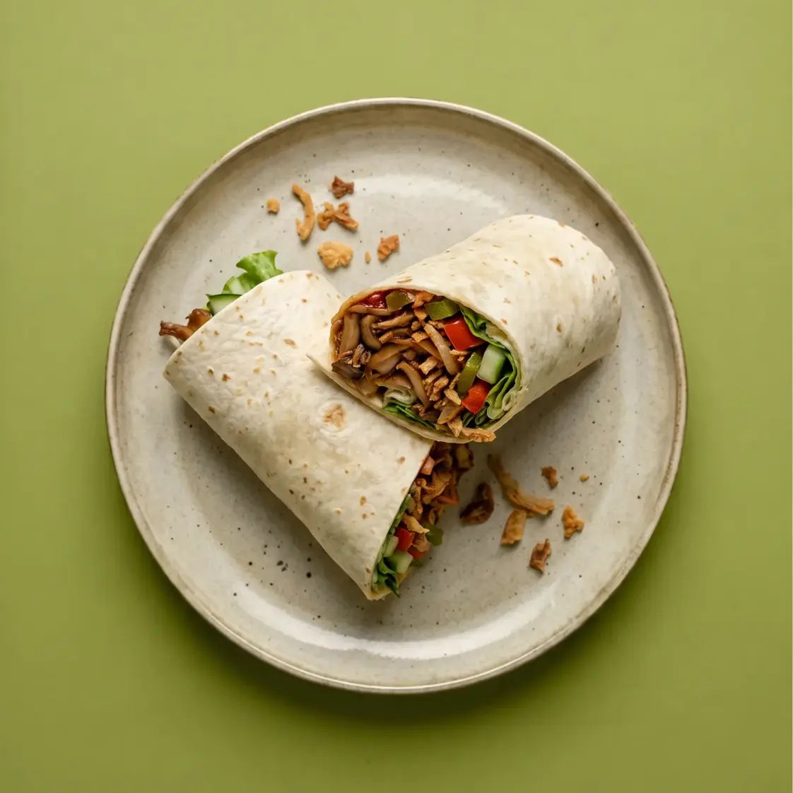 Wrap pulled mushroom